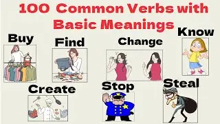 Lesson 75: Most Common 100 Verbs with  Basic Meanings | A level Examples #englishverbs