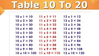 TABLE 10 TO 20 || 10 se 20 Tak pahada || 10 to 20 Table