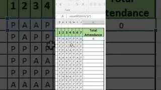 Calculate Total Attendance in Excel | Excel tips and tricks #excel #shorts #msexcel #shorts