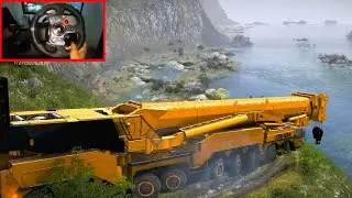 Spintires MudRunner: Massive Mobile Crane Liebherr LTM 11200 18x18 Offroad Cross River+ Logitech g29