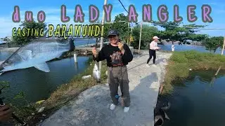 GOKIL❗LADY ANGLER mancing kakap putih || Casting baramundi