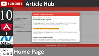 10. Article Hub - Home Page (Angular, Asp.net - C#, MSSQL Database, JWT Token)