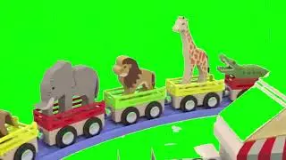 train and animals green screen ! free copyright animals and train 🚉