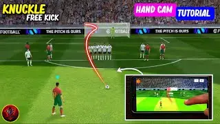 How To Score Knuckle Free Kick Handcam Tutorial || eFootball 2024 Mobile