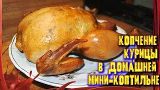 Копчение курицы целиком /// Мини-коптильня горячего копчения.