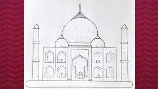 How to draw Taj Mehal easy step by step | Easy drawing for beginners | Taj mehal drawing easy