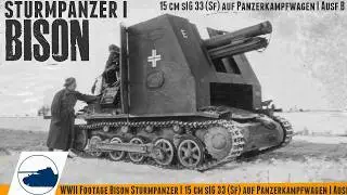 Rare WW2 Sturmpanzer I Bison - 15 cm sIG 33 (Sf) auf Panzerkampfwagen I Ausf B - footage.